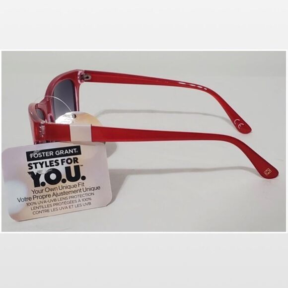 New Foster Grant Sunglasses Ladies OS Red Cat Eye NWT - Picture 8 of 16